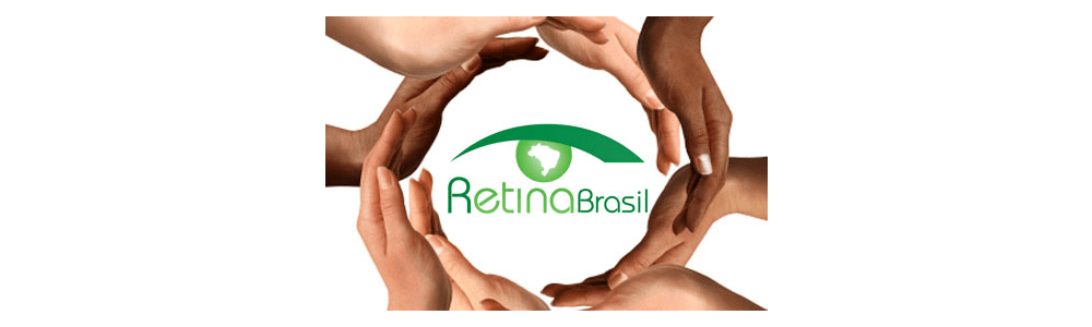 #PraCegoVer imagem ilustrativa de várias mãos em volta da logo da Retina Brasil