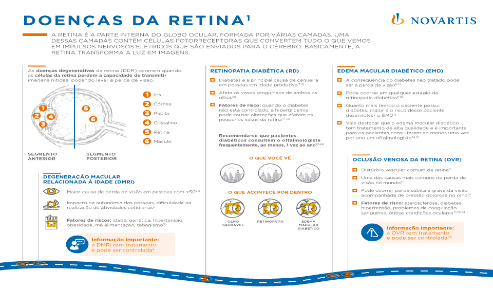 Infográfico Doenças da Retina -leia descrição abaixo