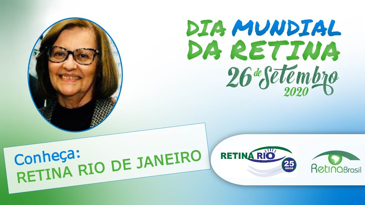 #DescriçãoDaImagem imagem de capa do vídeo tem as informações sobre o vídeo, a lodo do Dia Mundial Da Retina 26 de setembro de 2020 do Grupo Retina Rio de Janeiro e da Retina Brasil.