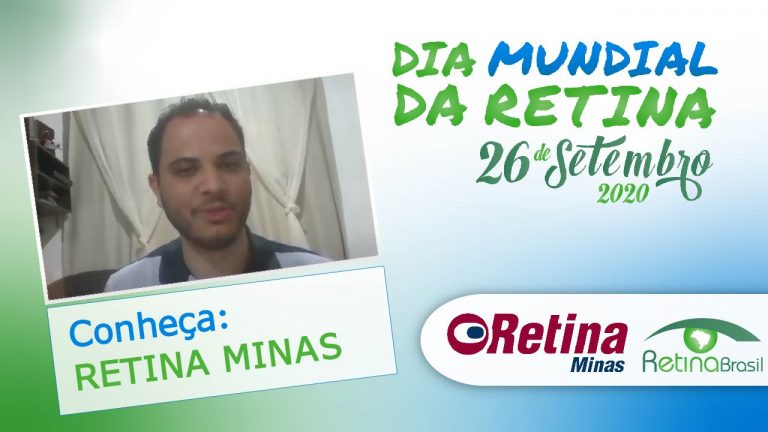 #DescriçãoDaImagem imagem de capa do vídeo tem as informações sobre o vídeo, a lodo do Dia Mundial Da Retina 26 de setembro de 2020 do Grupo Retina Minas e da Retina Brasil.
