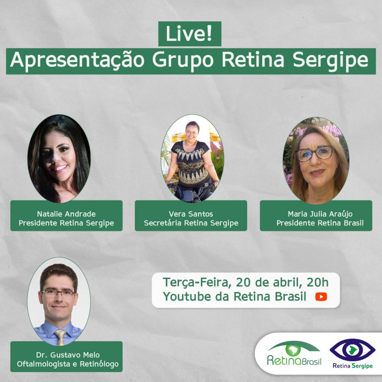 ​ imagem de fundo cinza com as informações sobre a live e fotos dos participantes