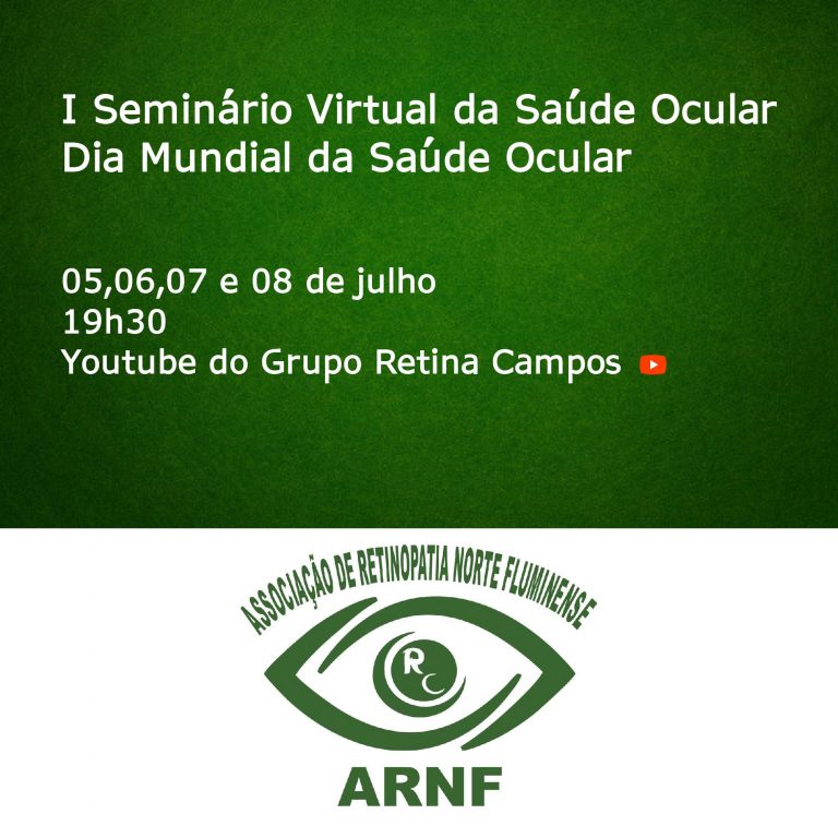 imagem de fundo verde escuro com as informações sobre o evento e a logo do grupo Retina Campos