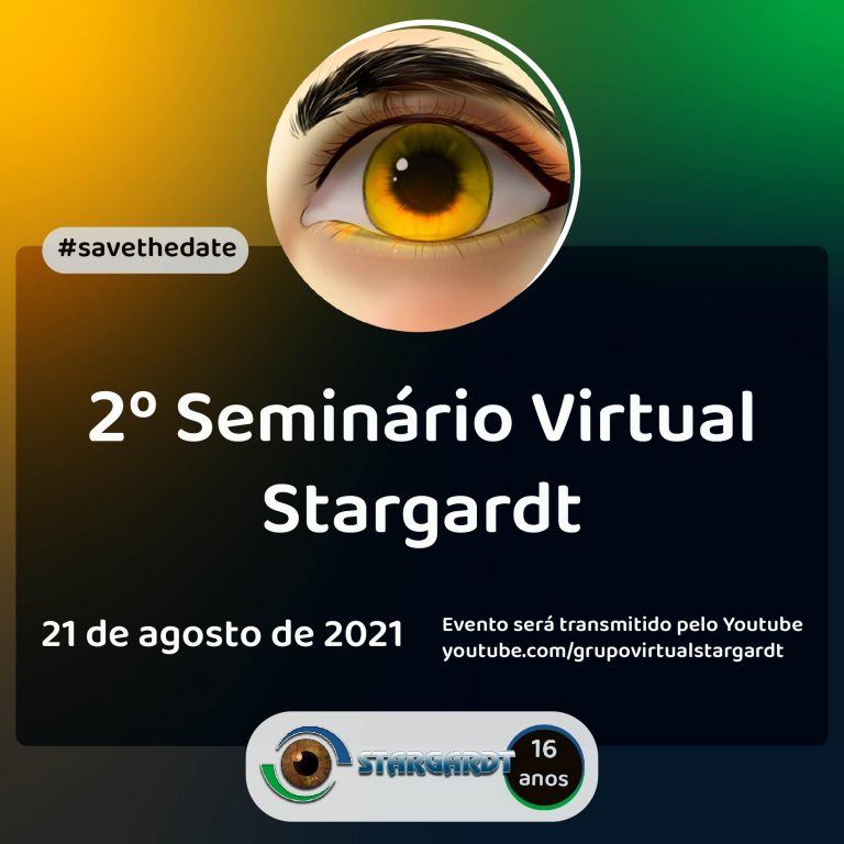 imagem com fundo amarelo verde e azul escuro. Estão escritas as informações sobre o evento e há um olho na parte superior